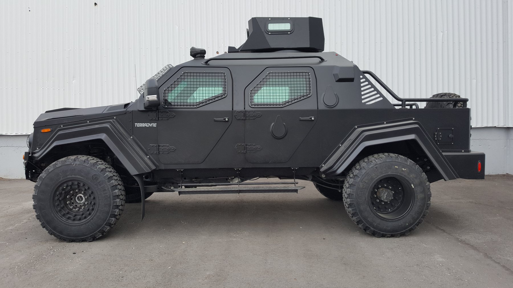 A Terradyne Gurkha armored rescue vehicle, the model Yukon police added to their fleet