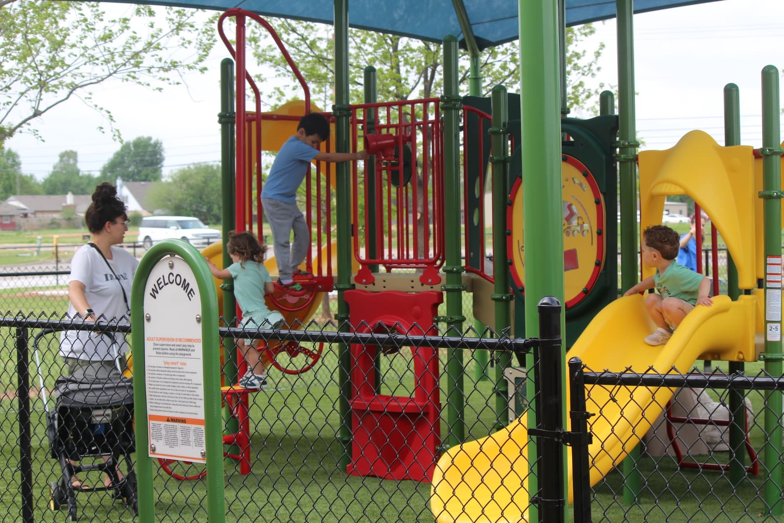 Lawn at the Library — farm-themed playground at Mabel C. Fry Library