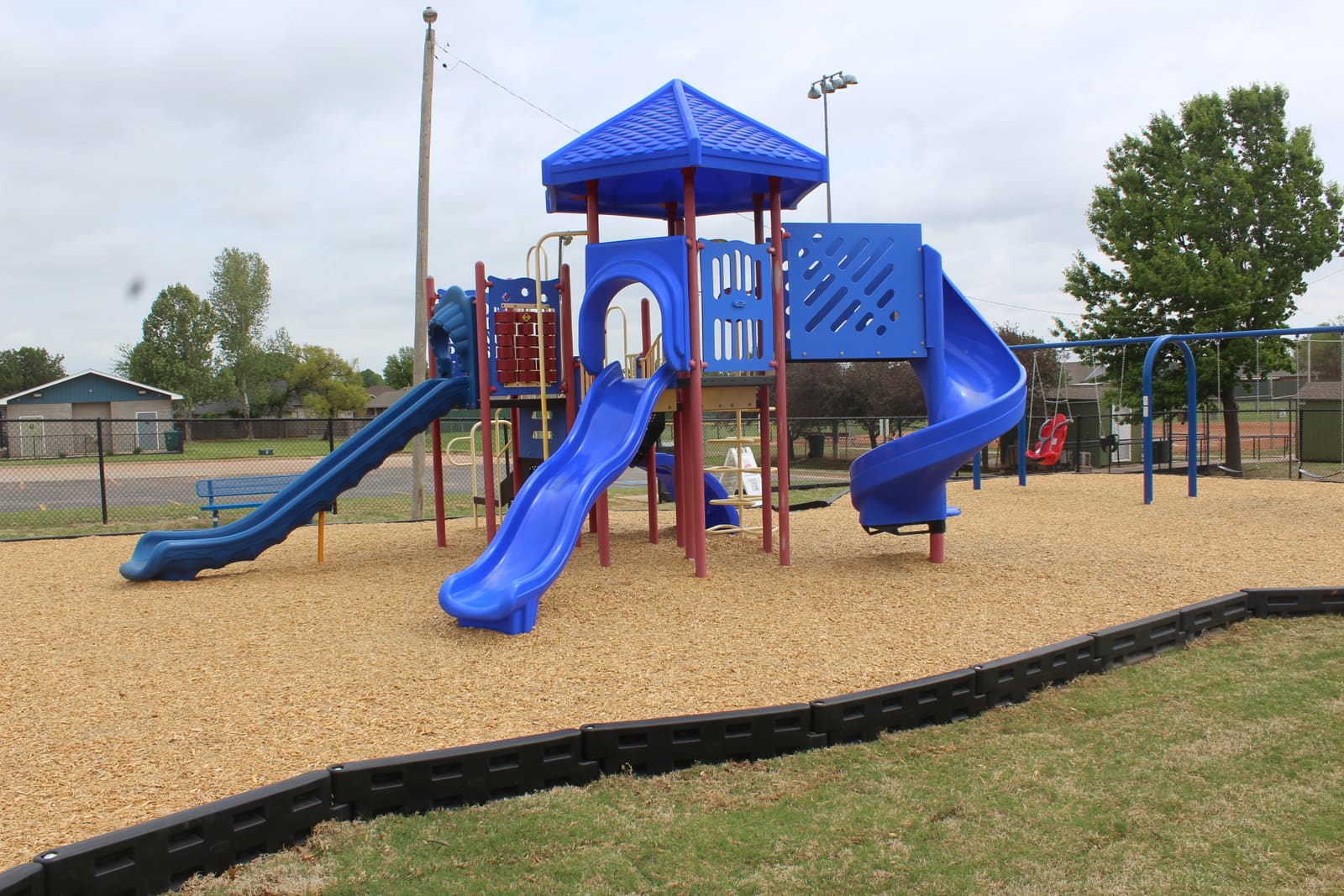 Sunrise Park playground — new climbing feature and surfacing